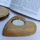 thumbnail image 5 of Portavelas tealight de madera de olivo en forma de corazón, artesanía de Tierra Santa, 5 of 8