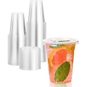 De Gaune - Vasos Plásticos Pet Con Tapa 350Cc/12Oz (50 Unidades)