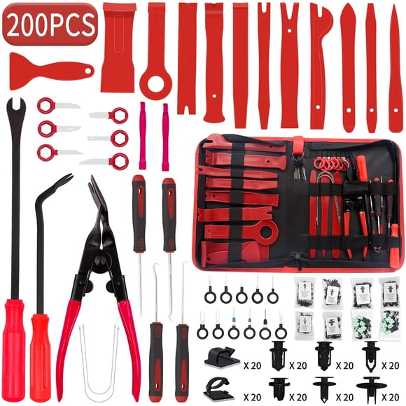 Herramienta De Eliminación De Molduras Kit De Eliminación Automática De 200 Piezas Rojo