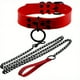 thumbnail image 1 of 1 set BDSM PU Leather Heart Collar and Chain Set - Sex Fetish Dog Leash and Partner Sex Toy for Adults, 1 of 3