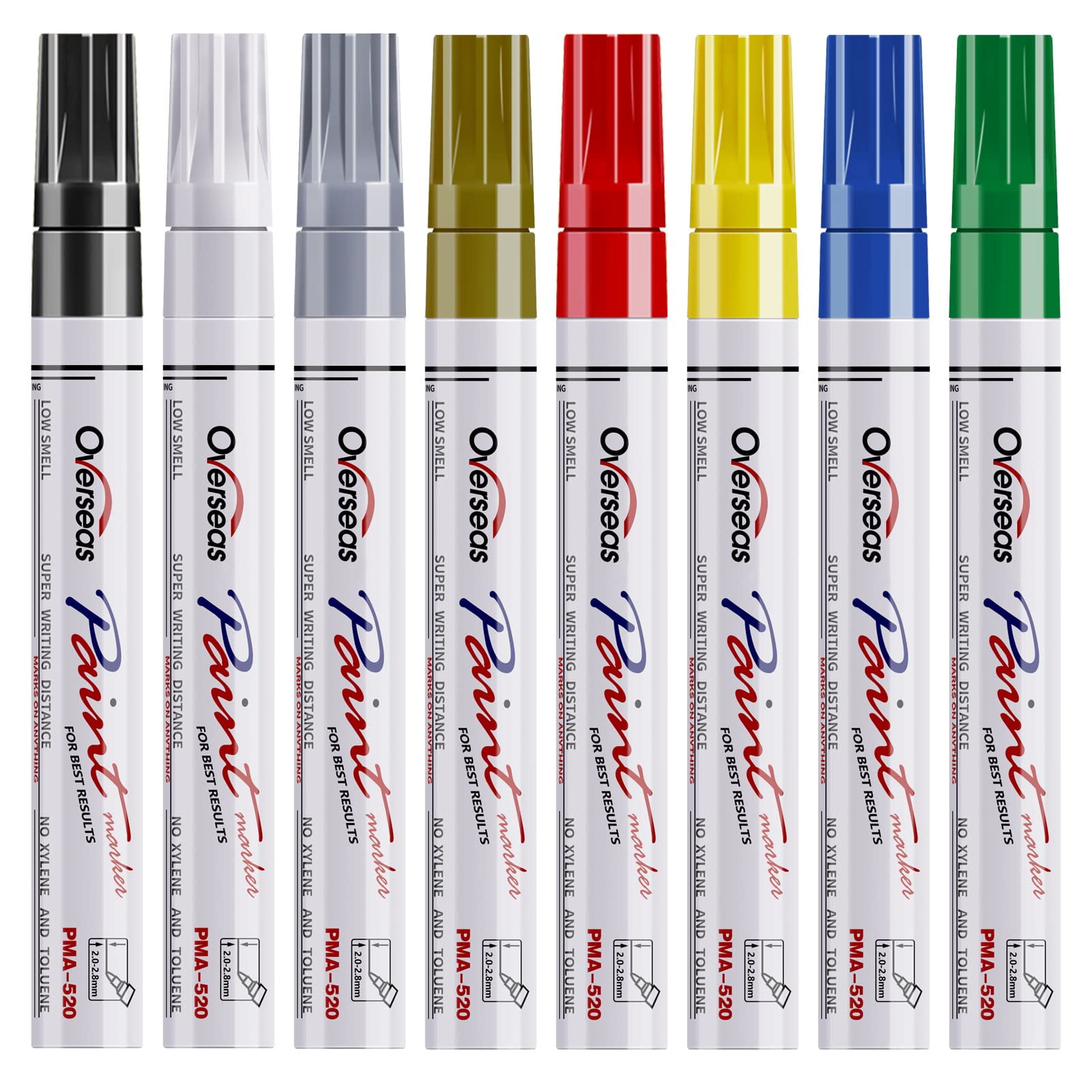 Overseas - Rotuladores De Pintura 8 Colores A Base De Aceite Impermeables