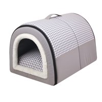 Ioensy - Cama Para Dormir Para Mascotas, Nido Para Dormir De Invierno Para Gatos, Perros Pequeños, Nido Para Cachorros, Cama Cueva, Gris Claro M