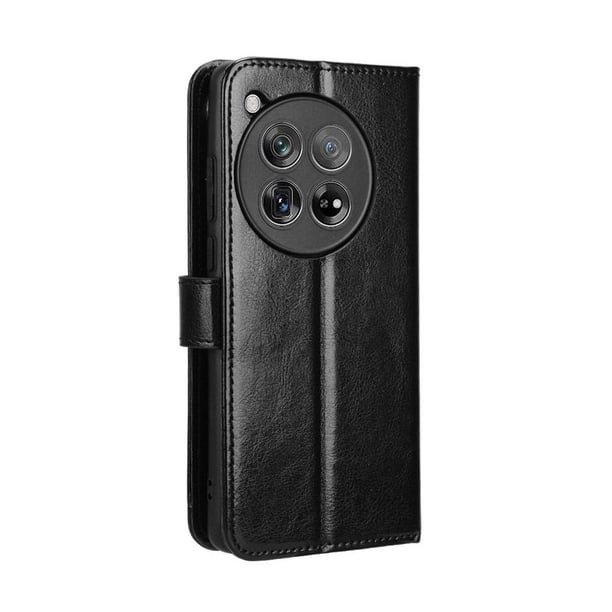 Funda tipo libro para OnePlus 12, cartera todo‑en‑uno, funda multifuncional con tarjetero y correa de muñeca desmontable