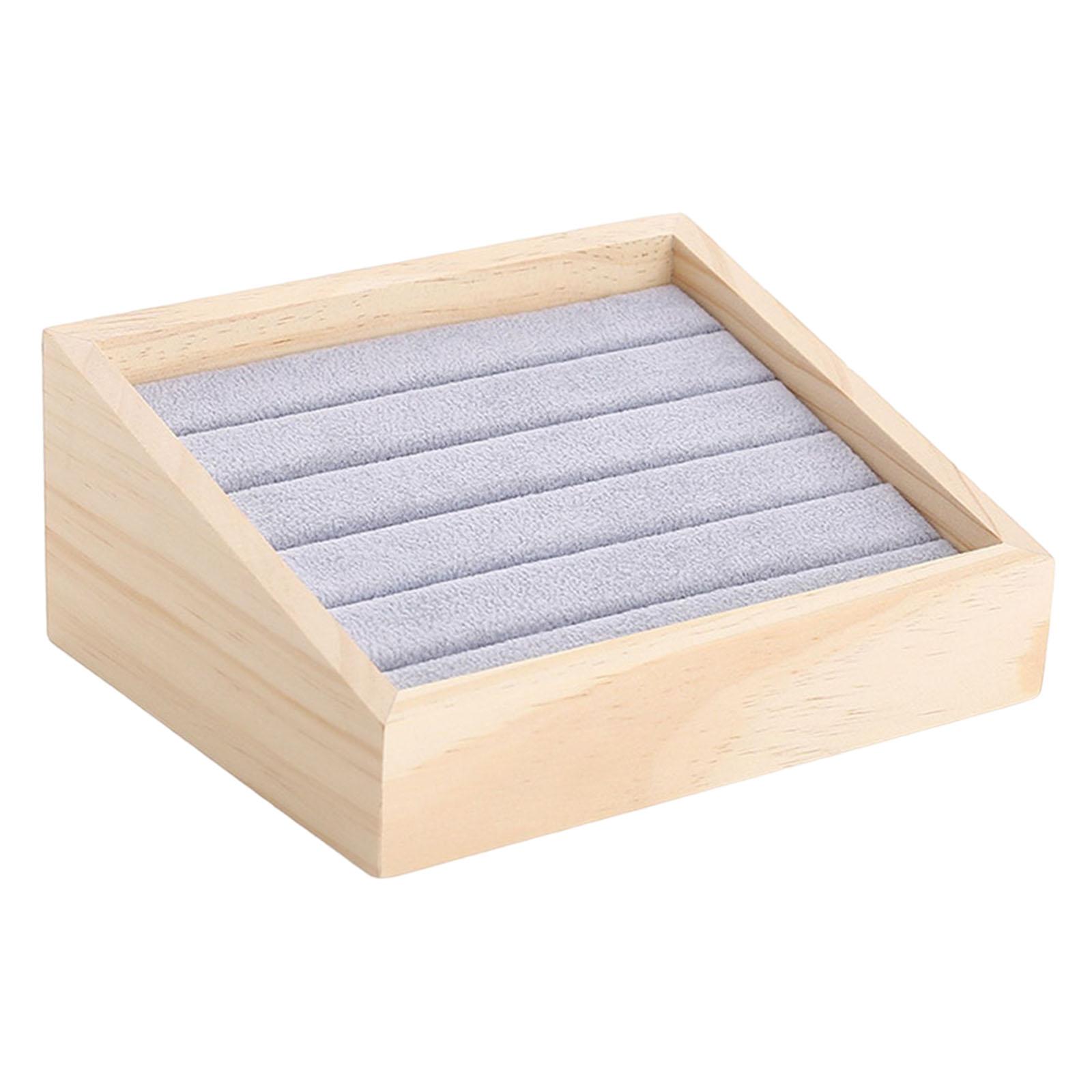 Ioensy - Soporte De Exhibición De Joyas Decoración Para Tocador Pulsera Niñas Terciopelo Gris