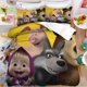 thumbnail image 2 of Kawaii Mashas and Bear Bedding Set Single Twin Full Queen King Size Bed Set Adult Kid Bedroom Bedding Gift, 2 of 5