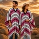 thumbnail image 2 of COAT Poncho mexicano de algodón rosa – Artisans Bazaar, 2 of 6