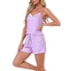 thumbnail image 4 of INSPIRE CHIC Conjunto de Pijama para Mujer con Encaje, Estampado de Estrellas, Cuello en V, Sin Mangas, Camiseta sin Mangas con Shorts de Cintura Elástica, Conjunto de Dos Piezas, M Púrpura, 4 of 6