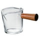 thumbnail image 1 of Taza Medidora Transparente De Doble Caño Con Mango De Madera Para Barra De Leche Barista B, 1 of 3