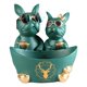 thumbnail image 2 of Bulldog Estatua Estatuilla Caja De Almacenamiento Animal Contenedor De Llaves Adorno Decoración Para El Hogar Verde, 2 of 5