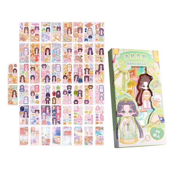 50 Pegatinas Faciales Para Libros, Regalos Para Envolver álbumes De Recortes, Pegatinas De Rompecabezas Para Manualidades, Estilo A
