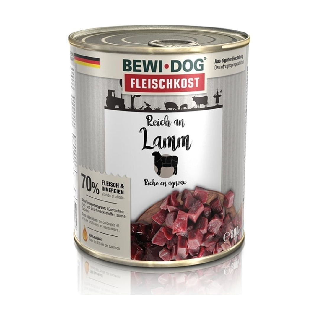 Lata Bewi Dog Perros Adultos Cordero 800 Grs. X 6 Un.