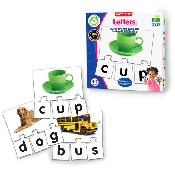 Rompecabezas de ortografía The Learning Journey Match It! 20 piezas de cartas