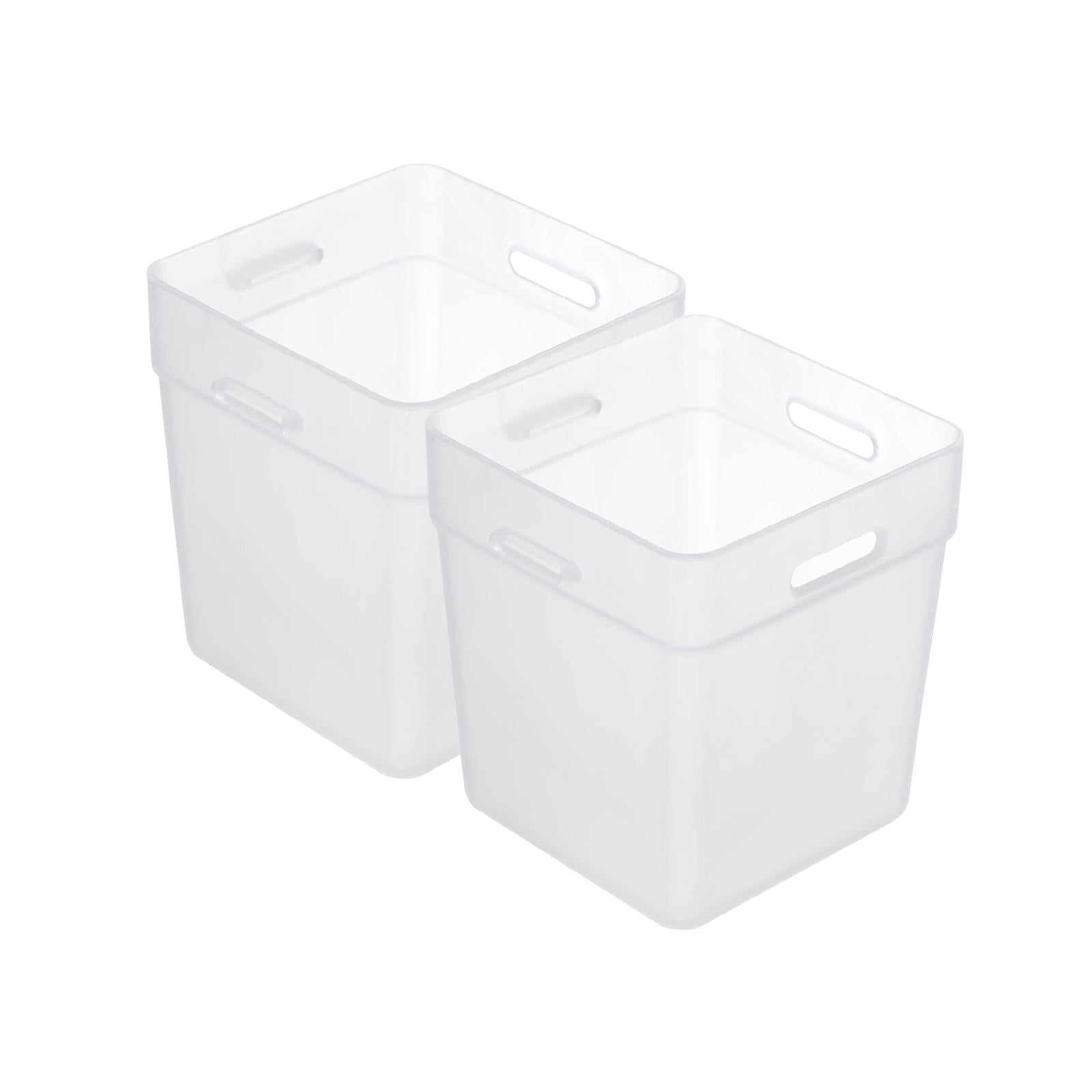 Magideal - Contenedor De Almacenamiento Para Puerta Lateral De Frigorífico, Caja Organizadora Apilable Para Refrigerador, Contenedores Para Artículos Pequeños, 2 Blanco