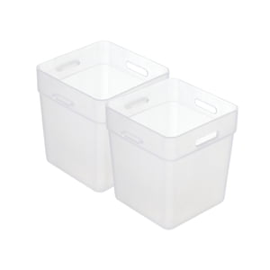 Magideal - Contenedor De Almacenamiento Para Puerta Lateral De Frigorífico, Caja Organizadora Apilable Para Refrigerador, Contenedores Para Artículos Pequeños, 2 Blanco