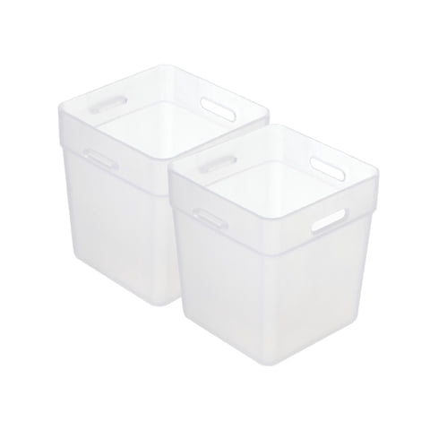 Magideal - Contenedor De Almacenamiento Para Puerta Lateral De Frigorífico, Caja Organizadora Apilable Para Refrigerador, Contenedores Para Artículos Pequeños, 2 Blanco