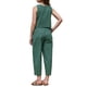 thumbnail image 3 of INSPIRE CHIC Conjunto de descanso de 2 piezas para mujer, top corto sin mangas y pantalones de pierna ancha, conjunto de verano a juego L Verde oscuro, 3 of 6