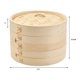 thumbnail image 2 of Juego de Vaporeras de Bambú - 24cm Grande para Dumplings de 2 Niveles para Ollas - Cocina Asiática Dim Sum Bao Buns Momo Arroz - Kit de Vaporeras Chinas Naturales, 2 of 8