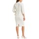thumbnail image 3 of INSPIRE CHIC Conjunto de Traje de 2 Piezas para Mujeres Regreso a Clases Conjunto de Atuendo para Maestras Blazer sin Cuello de Manga 3/4 Falda Lápiz de Cintura Alta Atuendos de Trabajo Blanco S, 3 of 5