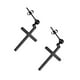 thumbnail image 2 of Pendientes Colgantes De Cruz De Acero Inoxidable 316L Sólido Punk Hip Hop Unisex Negro, 2 of 3