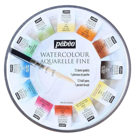 Acuarela en Pastillas Pebeo Aquarelle Fine Set 12 Colores
