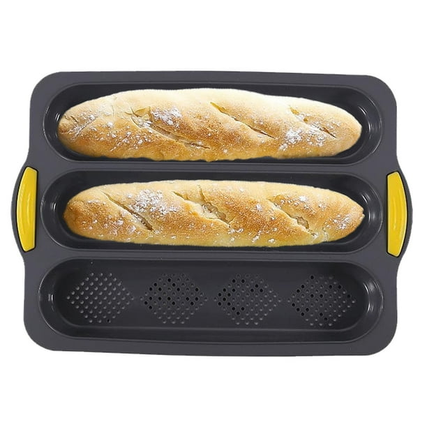 Molde de silicona antiadherente para baguette, molde para hornear pan francés, molde para hornear pan de 3 ondas, molde para tostar pan, molde para panecillos, molde para sándwich, molde para baguette