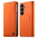 thumbnail image 1 of Funda Billetera de Cuero para [Samsung Galaxy S26], Bloqueo RFID, Tarjetas y Soporte Naranja, 1 of 5