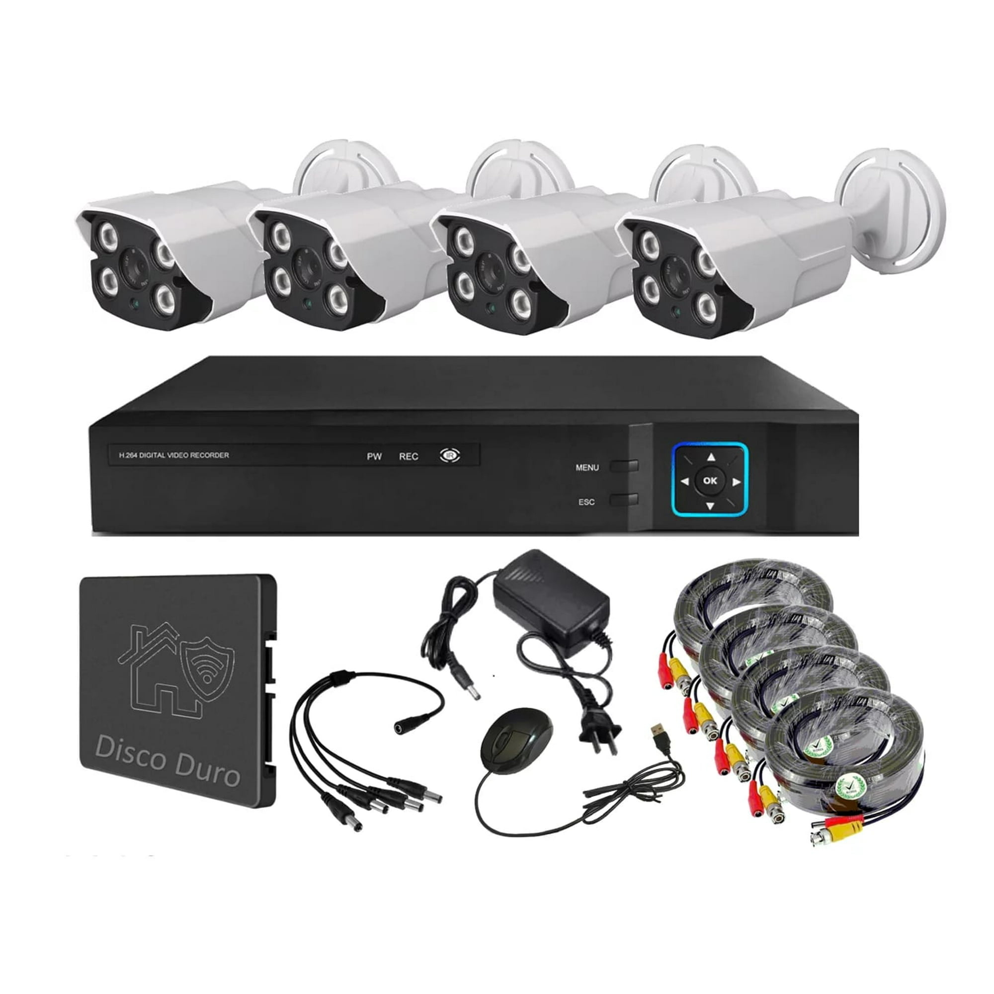 Vipa - Kit 4 Cámaras Seguridad Exterior Con Disco Duro E41ldd