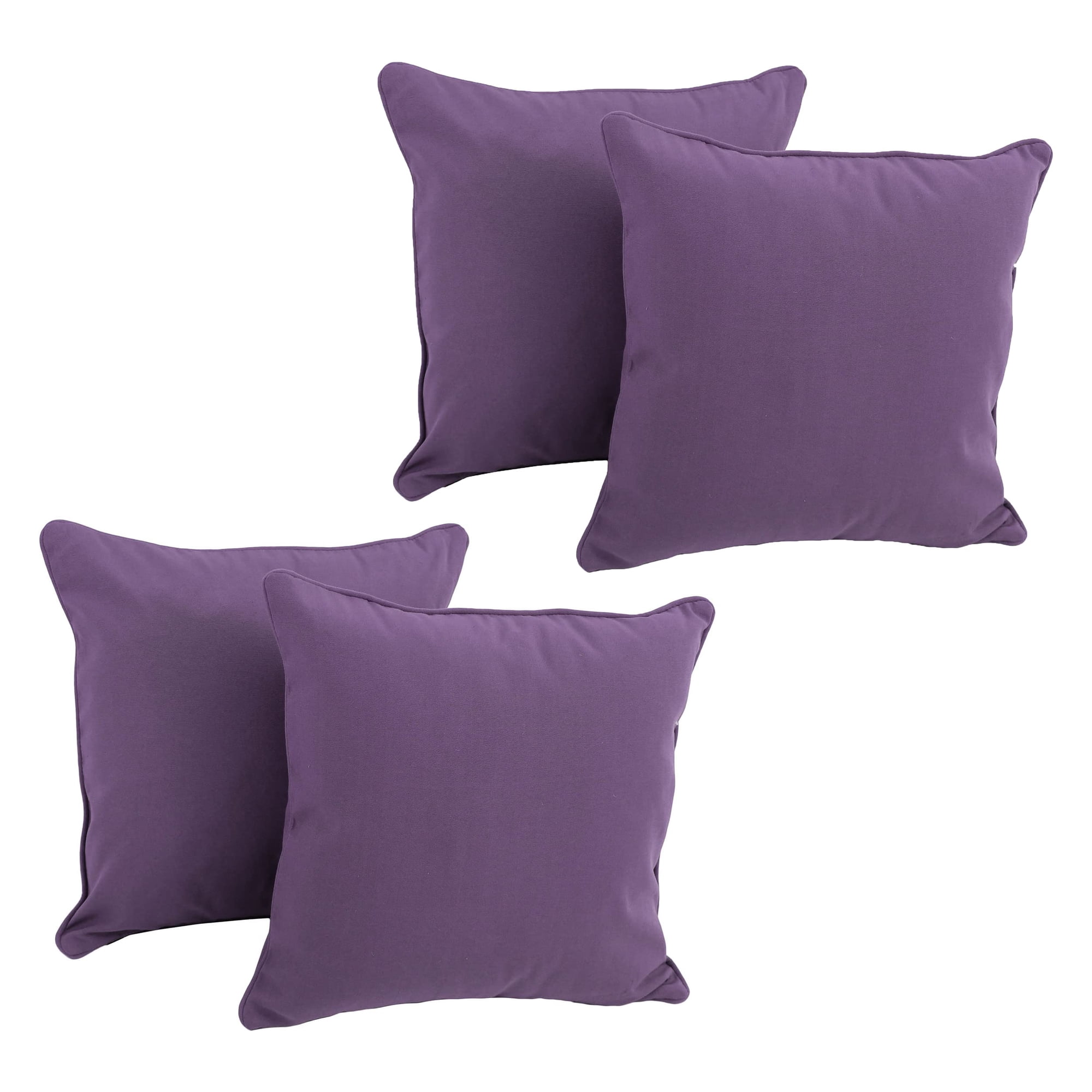 Almohada Blazing Needles, Sarga Con Cordones, 45 Cm, Color Uva, Juego De 4