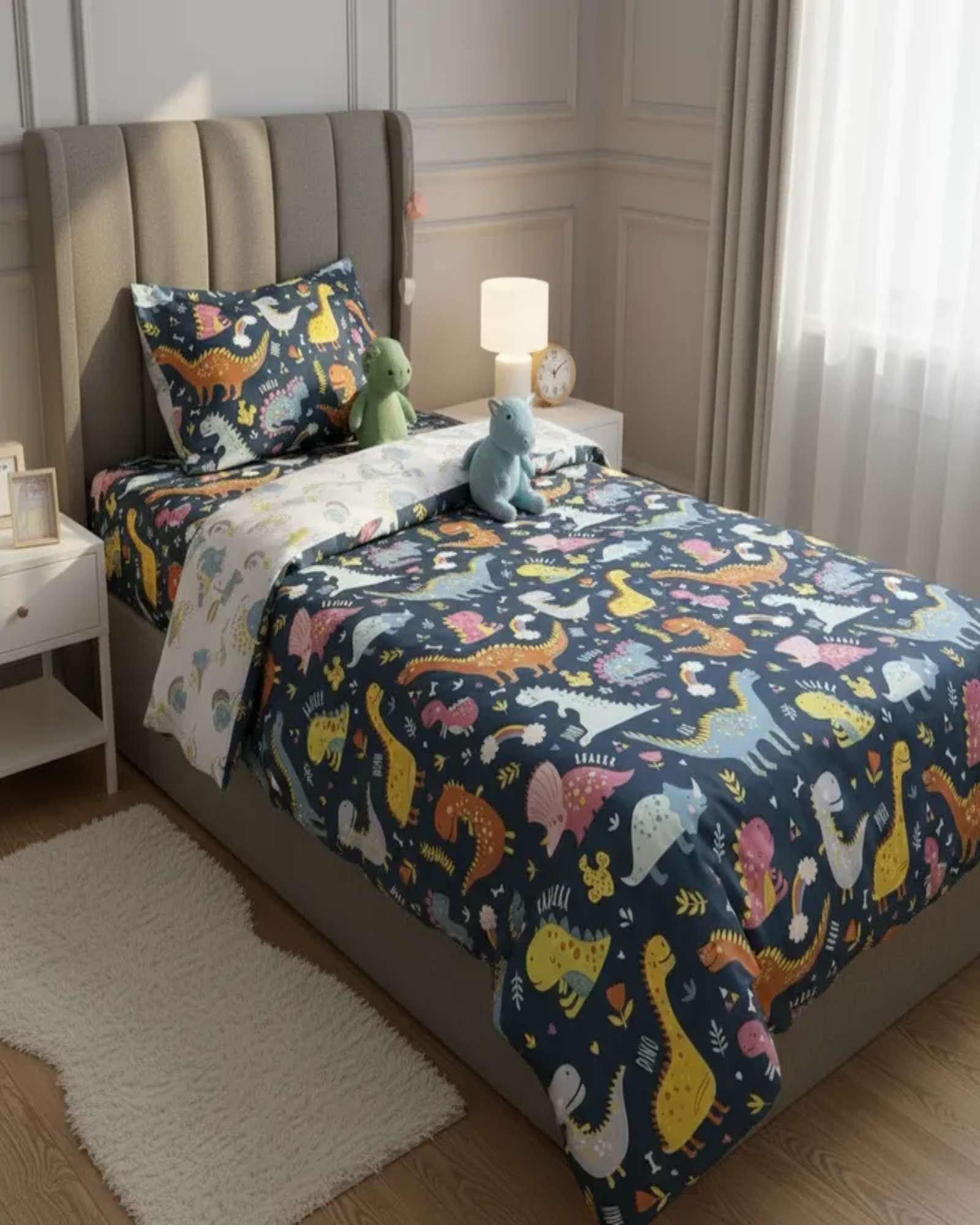 Teng Fei - Sábanas Plaza Y Media Suaves Infantil Niña Niño Dinosaurio