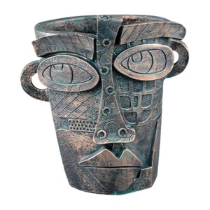 Ioensy - Figura Abstracta De Resina Con Rostro Humano En Maceta Para Escritorio De Interior Y Exterior