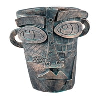 Ioensy - Figura Abstracta De Resina Con Rostro Humano En Maceta Para Escritorio De Interior Y Exterior