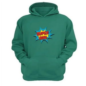 Genérico - Polerón Canguro Super Girl Verde Aguamarina Talla Xs Unisex
