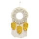 thumbnail image 3 of Tapiz para colgar en de macramé, decoración tejida, adorno decorativo hecho de Boho, artesanía, borla bohemia para decoración Amarillo, 3 of 5