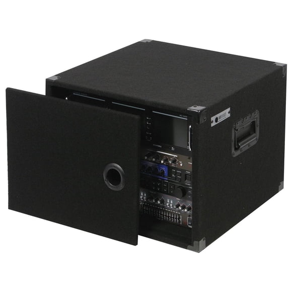 Rack Odyssey CRE10 Econo, alfombrado, 10 U, 43 cm de profundidad, con rieles