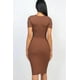 thumbnail image 5 of Vestido Midi Ajustado De Canalé Marrón, 5 of 5