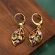 thumbnail image 1 of Multicolor Mystic Cubic Zirconia Women's Leaf Dangle Earrings Jewelry 14K Gold Plated Ear Decoration Gift, 1 of 2