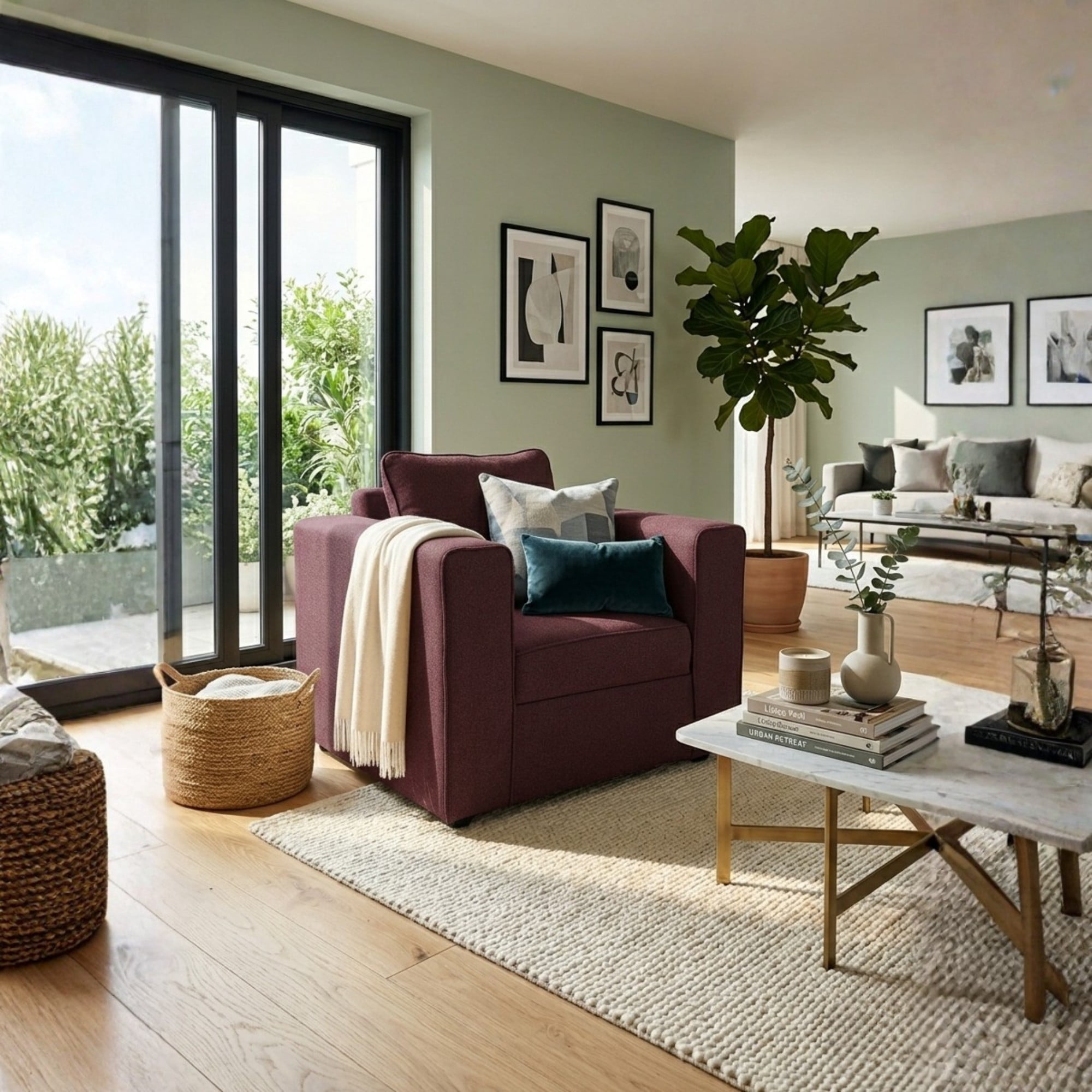 Construcsofa - Butaca Aurelia Tela Burdeo