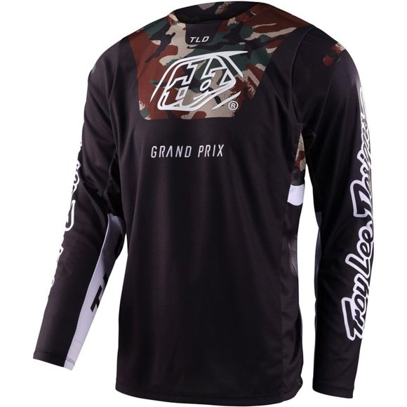 Jersey Troy Lee Designs GP Pro Blends Camo Negro/Verde