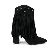 Pand G - Botín Vaquera Con Flecos Gamuza Pg5332 Mujer Negro Talla 38