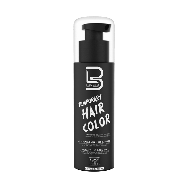 Level 3 - Kit Tinte De Barba Barberia Temporary Hair Color Tono 1 Negro 125Ml