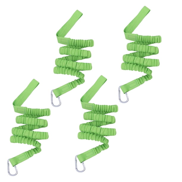 Kayak Paddle Lanyard Rod Leash Estirable en espiral para canotaje Rafting Retráctil de a 61 pulgadas Herramienta práctica Amplia aplicación , Verde 4 piezas