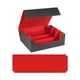 thumbnail image 3 of Caja De Almacenamiento Para Baraja De Cartas Coleccionables, Organizador De Juguetes De Tarjetas De Recolección Resistente De Cuero PU, Negro Y Rojo, 3 of 3