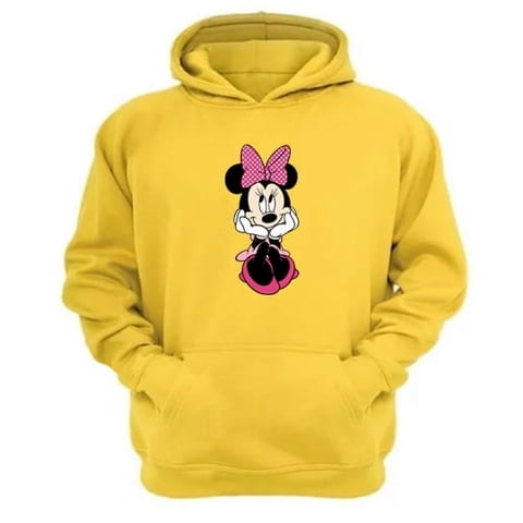 Genérico - Polerón Canguro Ratoncita M. Amarillo Talla M Unisex