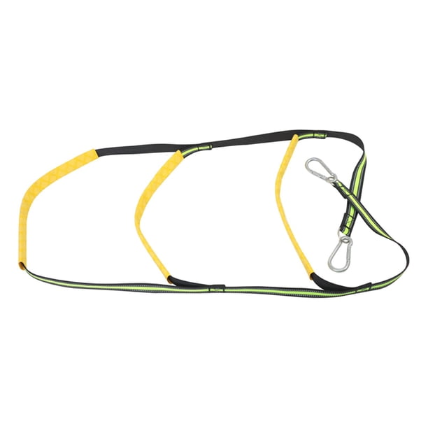 Escalera de Cuerda Marina Plegable con Ganchos de Acero Inoxidable Peldaños Antideslizantes Correa de Retención y Diseño Compacto Adecuada para Embarcaciones Kayak Deportes Fluorescente
