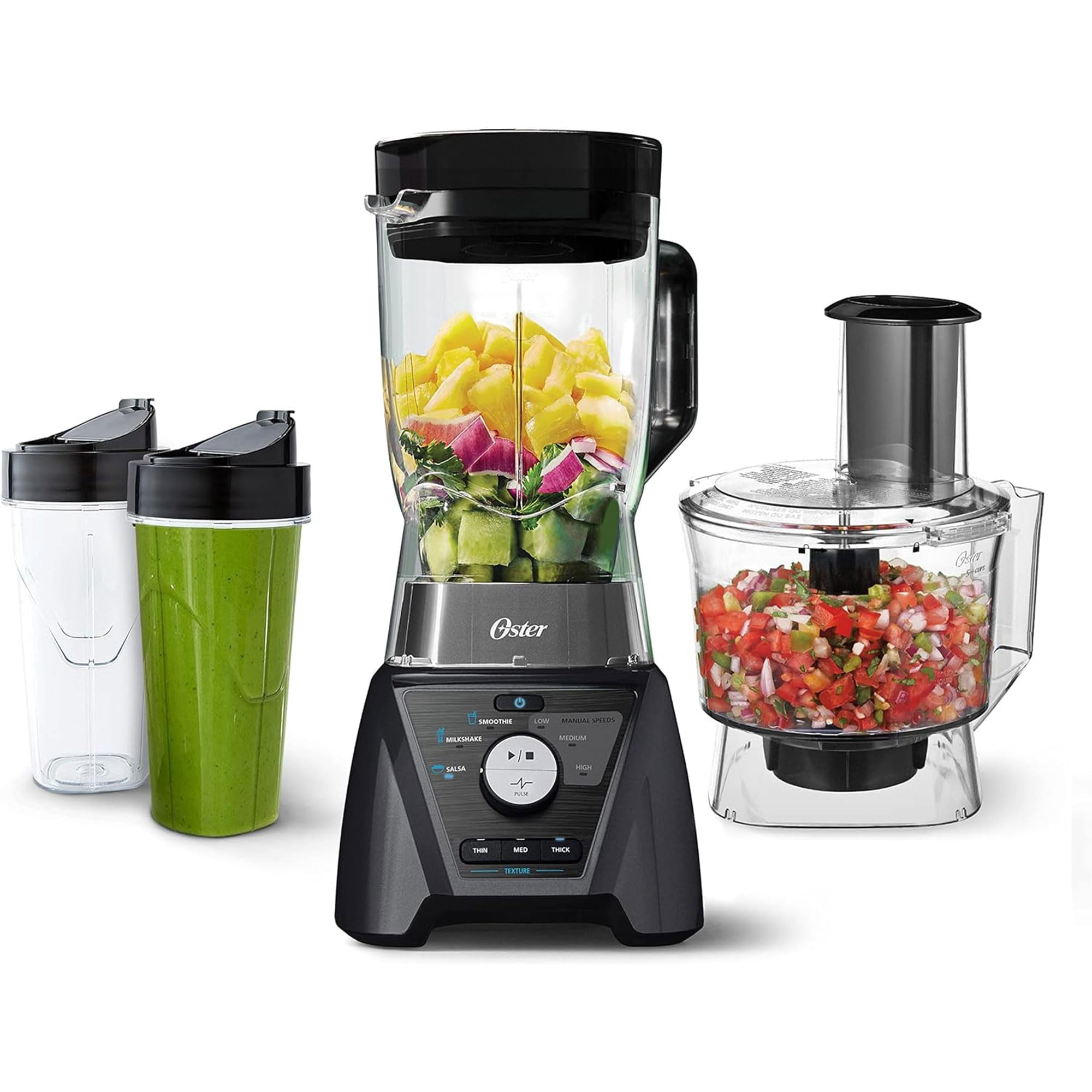 Combinación De Batidora Y Procesador De Alimentos Oster Carbon Grey 1200w