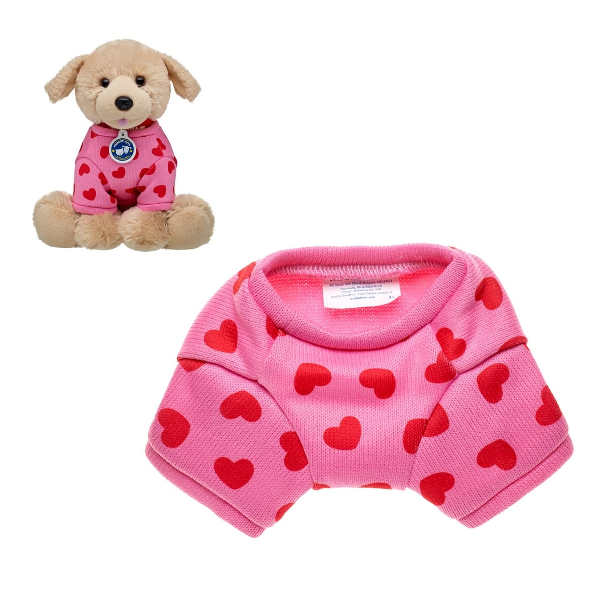 Build A Bear - Polerón Rosa Corazones Pp Build-a-bear