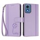 thumbnail image 3 of Funda Cartera Trébol para Motorola Moto G 2024 5G con Ranuras Tarjetas y Carga Inalámbrica Morado claro, 3 of 6