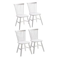 Habita2 Chile - Pack 4 Sillas Windsor Madera Maciza De Alta Calidad Estructura Fuerte Barnizado Semi Matte - Blanco
