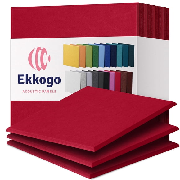 Paneles de pared insonorizados Ekkogo Acoustic Panels, paquete de 12 unidades, color rojo caramelo