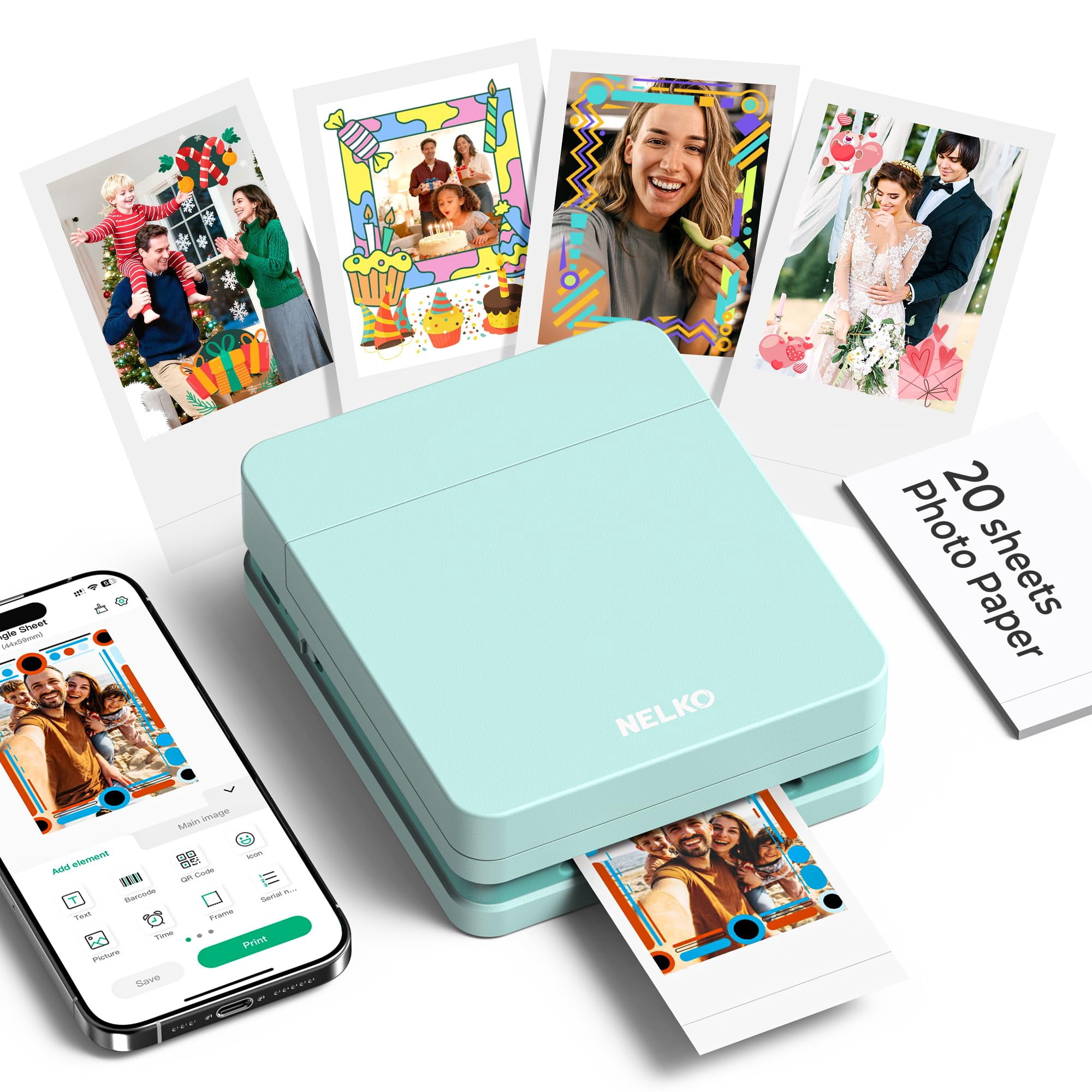 Impresora Fotográfica Nelko Pp01 Color Mini Portátil Ios Y Android